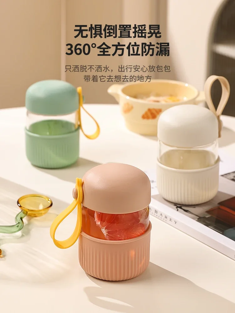 

Coffee cup portable accompanying glass straw girls high value summer water