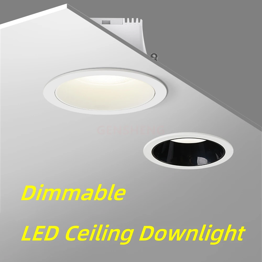 Recessed LED Ceiling Lights White Dimmable Lamp 12W30W For Office Store Home Decor Indoor Lighting 110V 220V Embedded Downlights