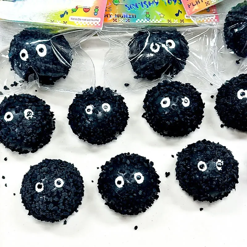 كرة الفحم كرة الضغط السوداء - لعبة مرنة كبيرة جدًا بطيئة الارتفاع، ASMR تقلص الحسية المهيجة ADHD لتخفيف القلق TPR #5