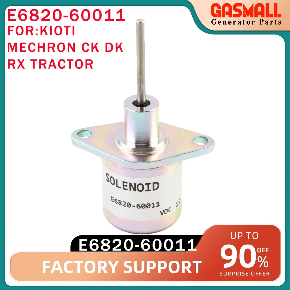 Nueva válvula solenoide de parada eléctrica del motor E6820-60011 E6850-60011 compatible con tractor Kioti DK35 DK40 DK45 DK50 DK55 DS3510