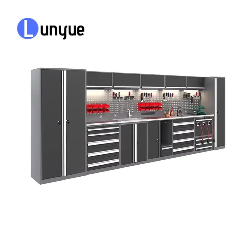 Heavy Duty Modular Workbench Customizable Metal Tool Cabinet For Workshop Garage Support Durable Storage Solution