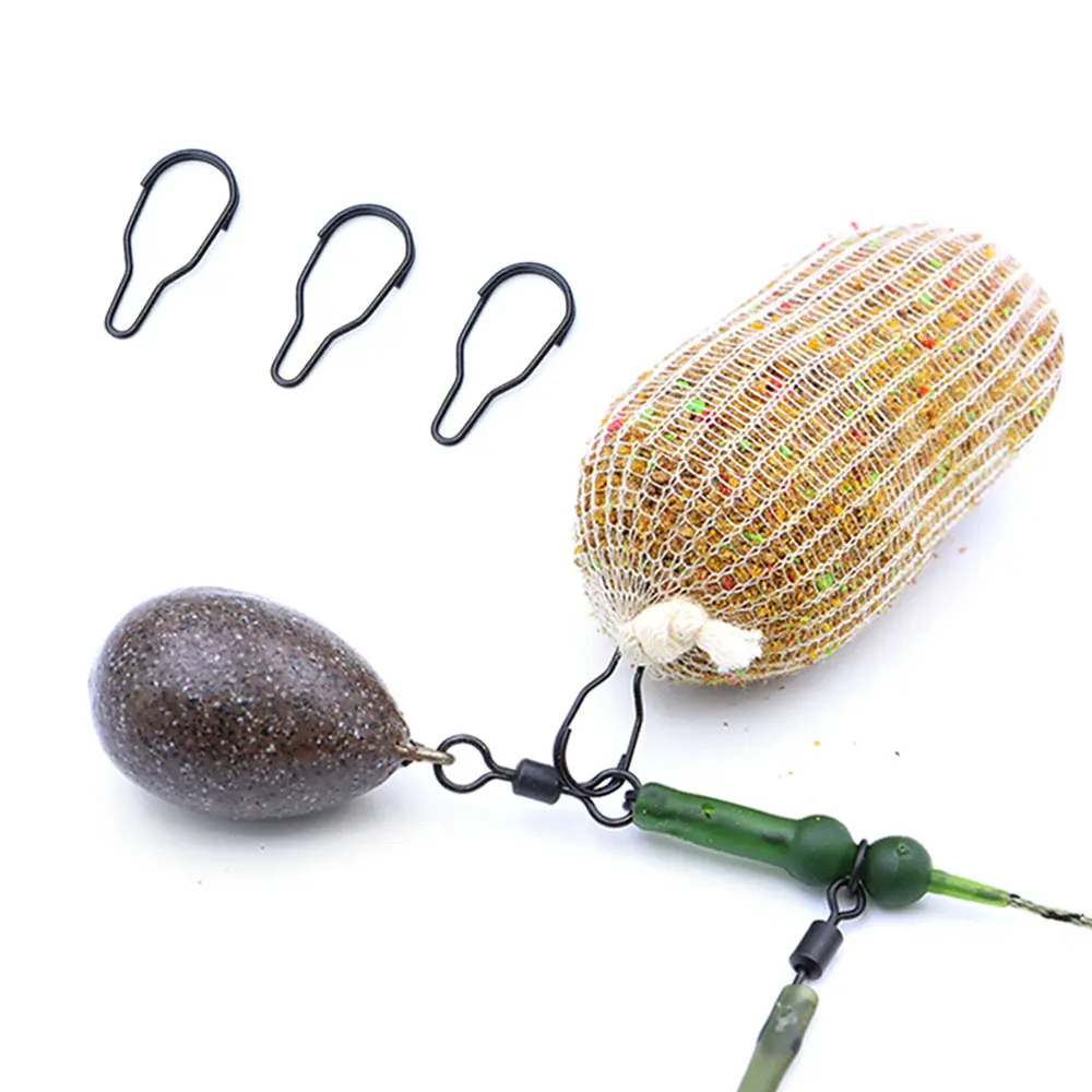 20pcs Carp Fishing Accessories PVA Bag Link Clips Method Feeder Hair Rig Bait Boilie Connector Quick Change Swivels Fish Tackle