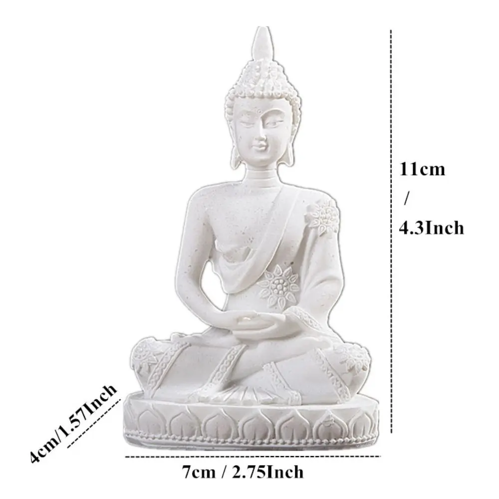 Méditation assise grès bouddha Culture orientale Posture assise Figurine bouddhiste ornement vert grès Zen