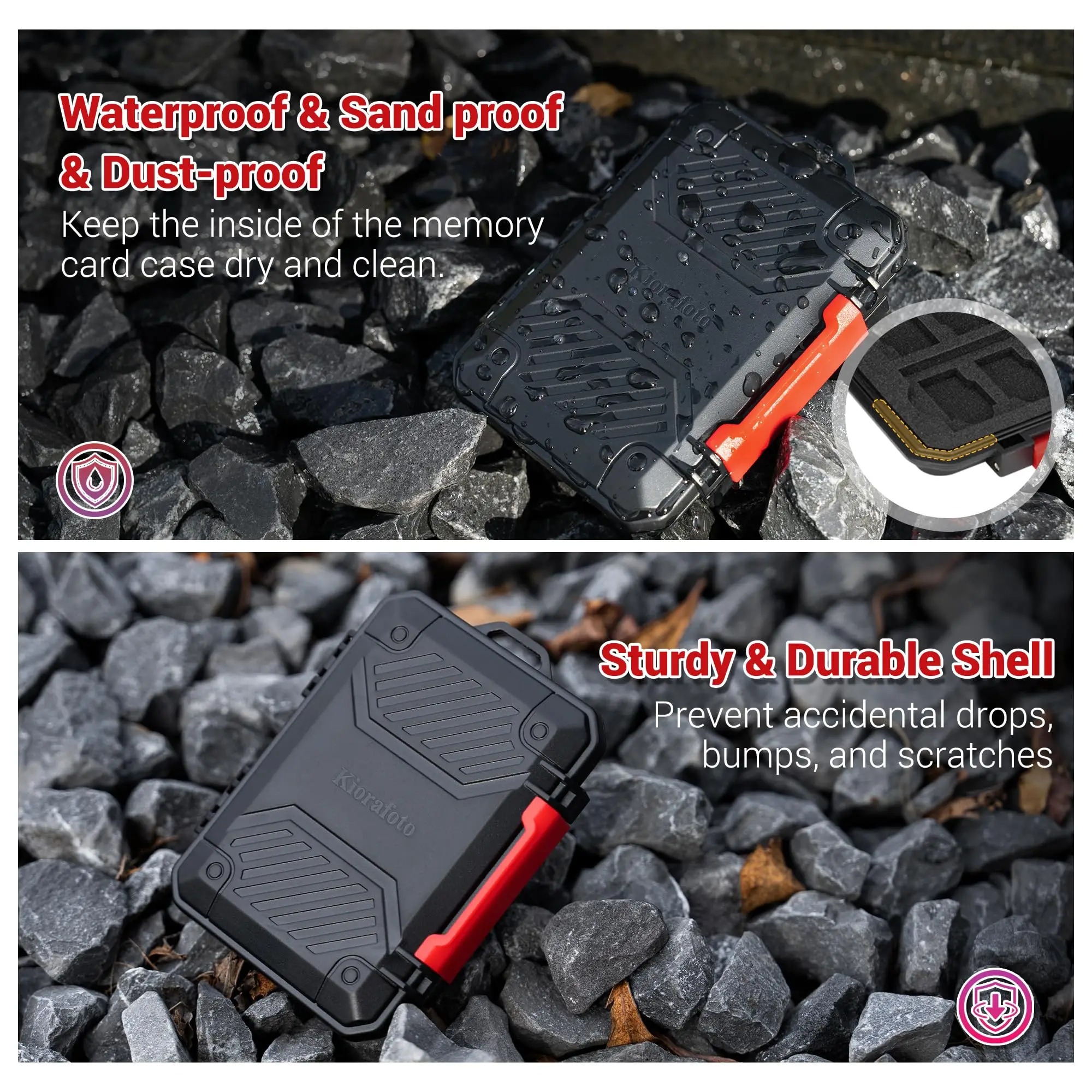 IP67 Waterproof Memory Card Case for 8 SD SDHC SDXC Cards+4 Micro SD SDHC SDXC TF MSD Cards+4 CFexpress Type-A CFA+2 Nano SIM