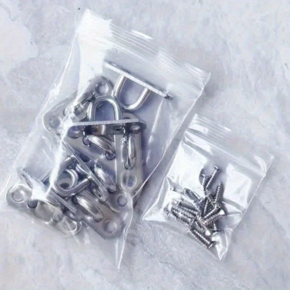 10x خطافات لولبية من الفولاذ المقاوم للصدأ ومسامير تركيب 20x، لوحة عين M5 مع حلقة، للمعدات البحرية، تعليق جدار السقف