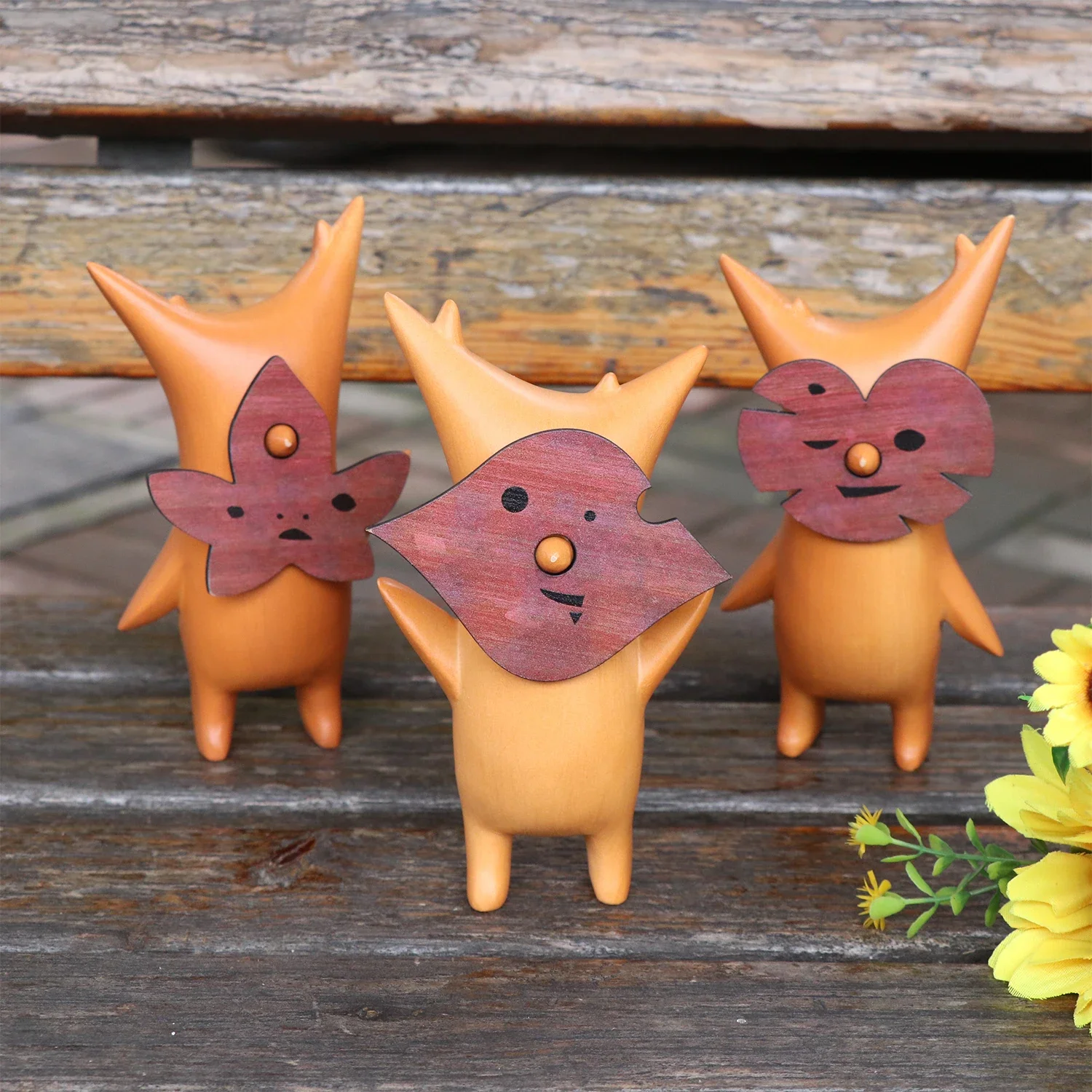 Korok Statue Toys figure in legno Korok Family Handicraft Gift Puppet Toy Ornament Zelda Breath Of The Wild artigianato Decoration