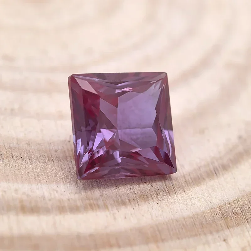 

Lab Grown Alexandrite Stone Princess Shape Charms Beads for DIY Jewelry Making materials Selectable AGL Certificate