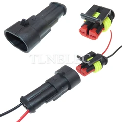 2 Pin Way Automobile Wire Cable Connector with Wires Car Unsealed Sockets 282104-1 282080-2