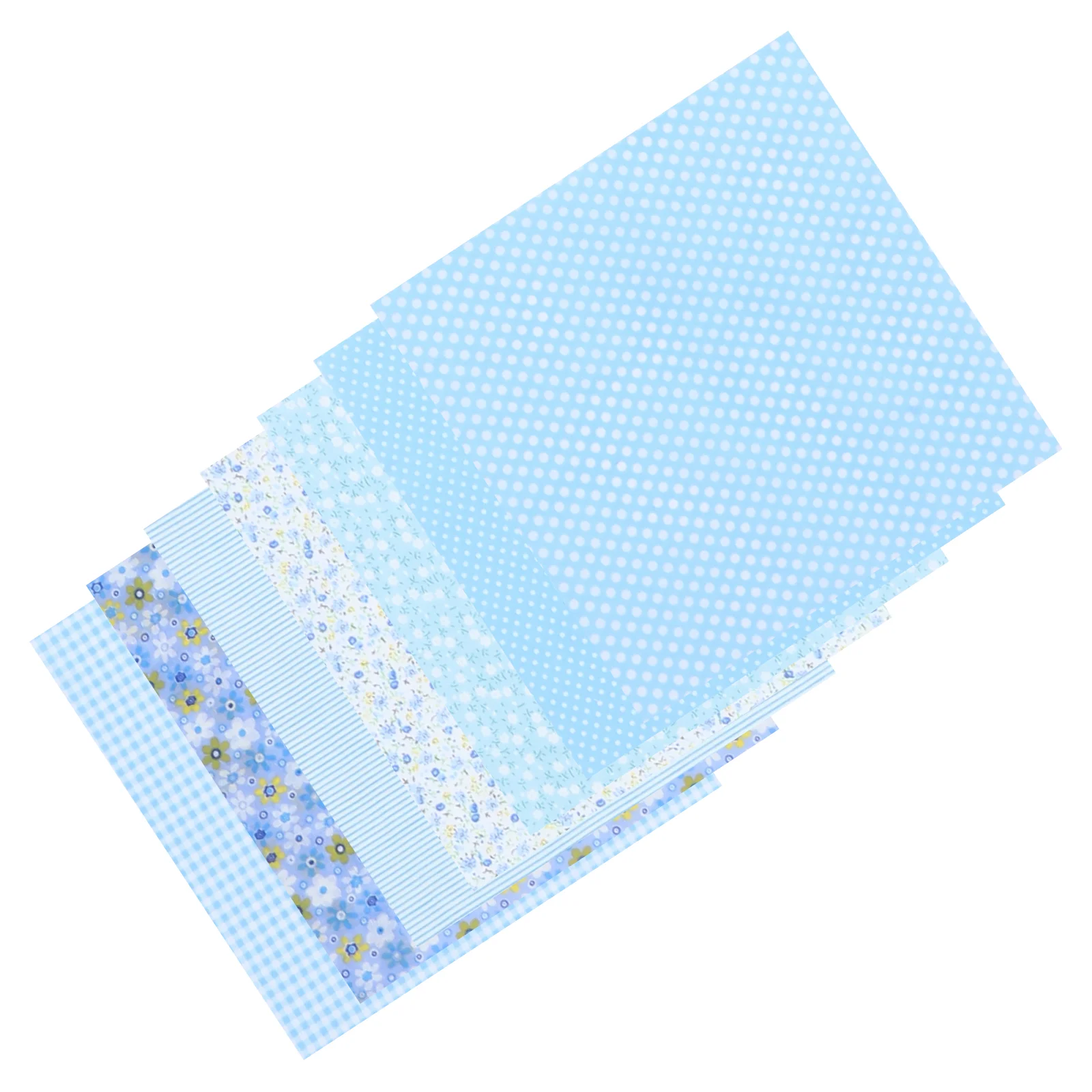 

7 Pcs DIY Cotton Patchwork Quilt Fabric Squares Checkered Supplies Sewing Printing Cloths Quilting Multi-function