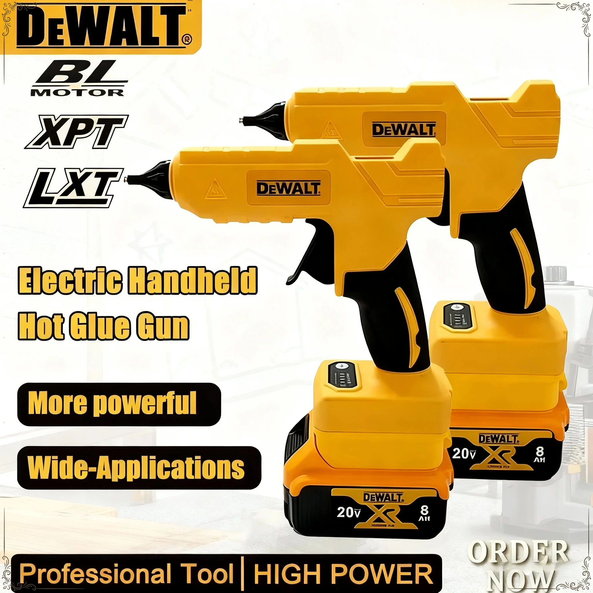 

DEWALT Electric Handheld Hot Glue Gun Repair DIY Tool Hot Melt Welding Hot Air Gun Anti-scald Nozzle 18V/20VTool