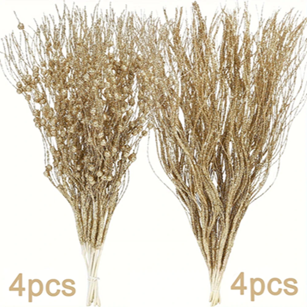 8 Stück künstliche Beerenblumenstrauß Weihnachtsdekoration Weihnachtsbaumschmuck für Heimdekoration Partyzubehör Neujahrszubehör – Detail 11