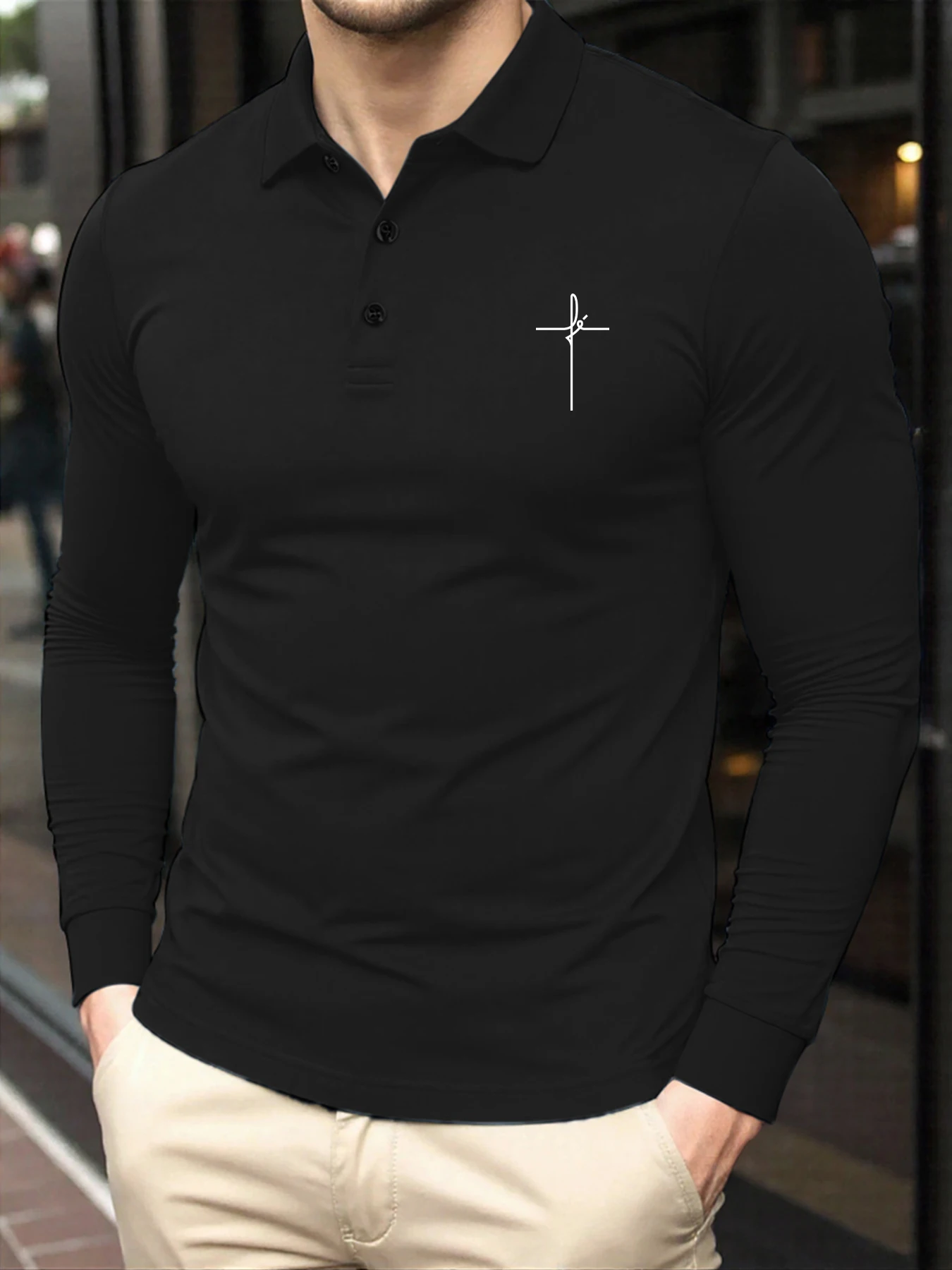 

Мужская одежда с простым принтом и перекрестной линией, универсальные удобные рубашки поло, деловая дышащая футболка, модные футболки с горячей распродажей