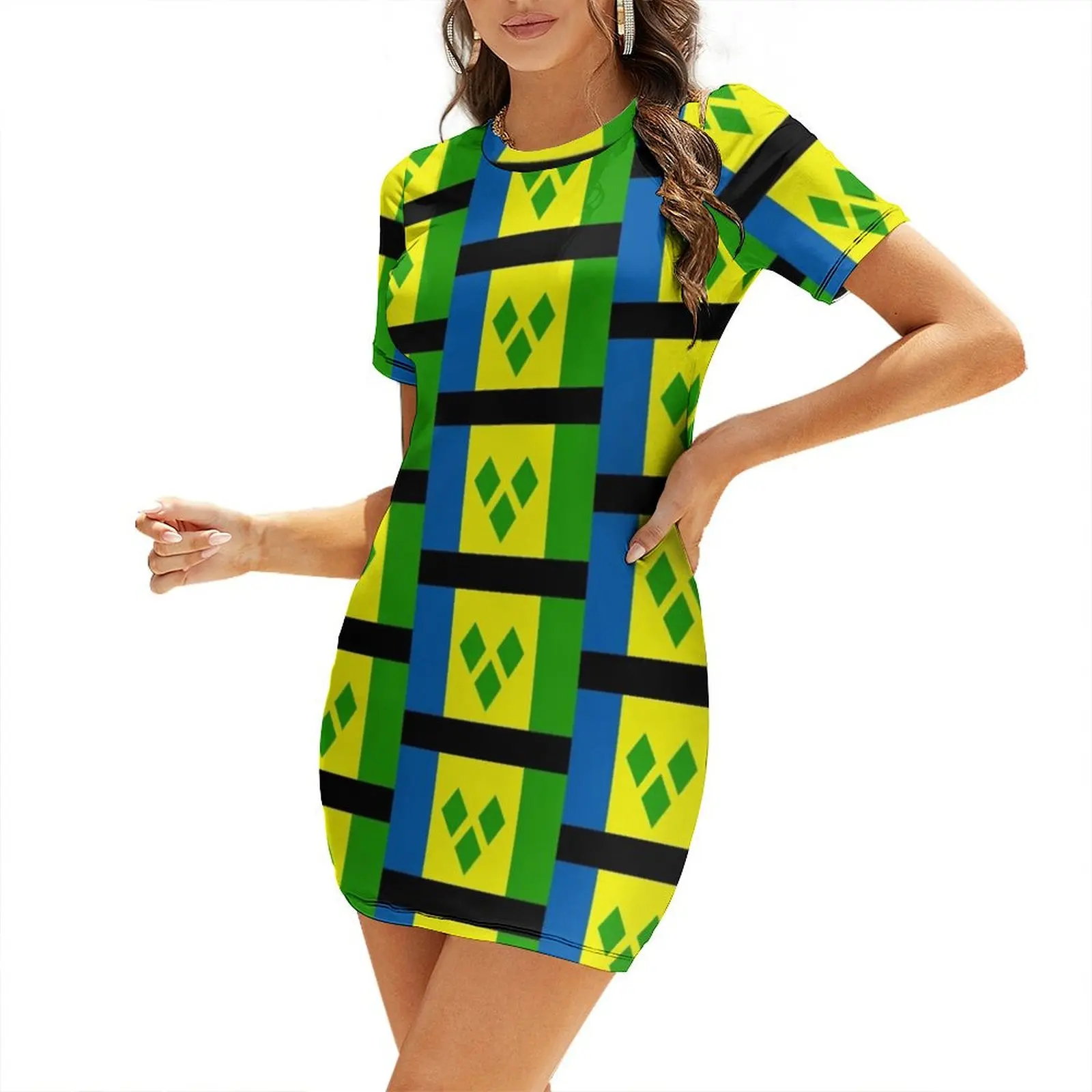 Saint Vincent and The Grenadines Short Sleeved Dress dress Cocktail of dresses Dress