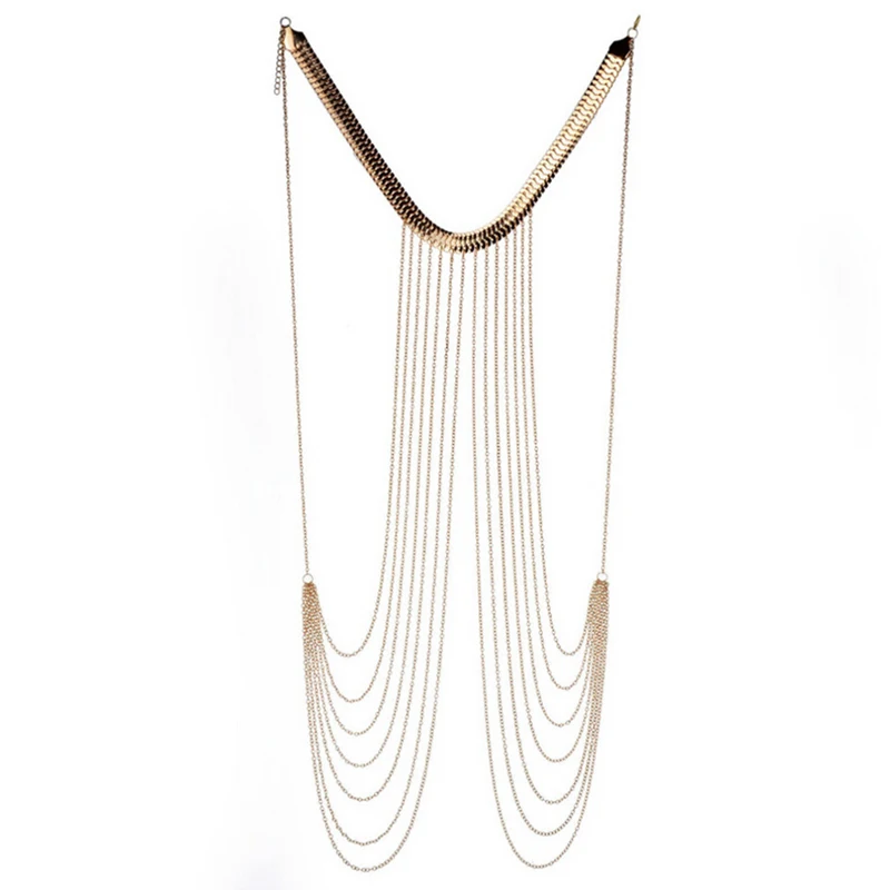 Hot Sexy Body Chain Necklaces Tassel Alloy Long Necklace Female Fashion Jewelry