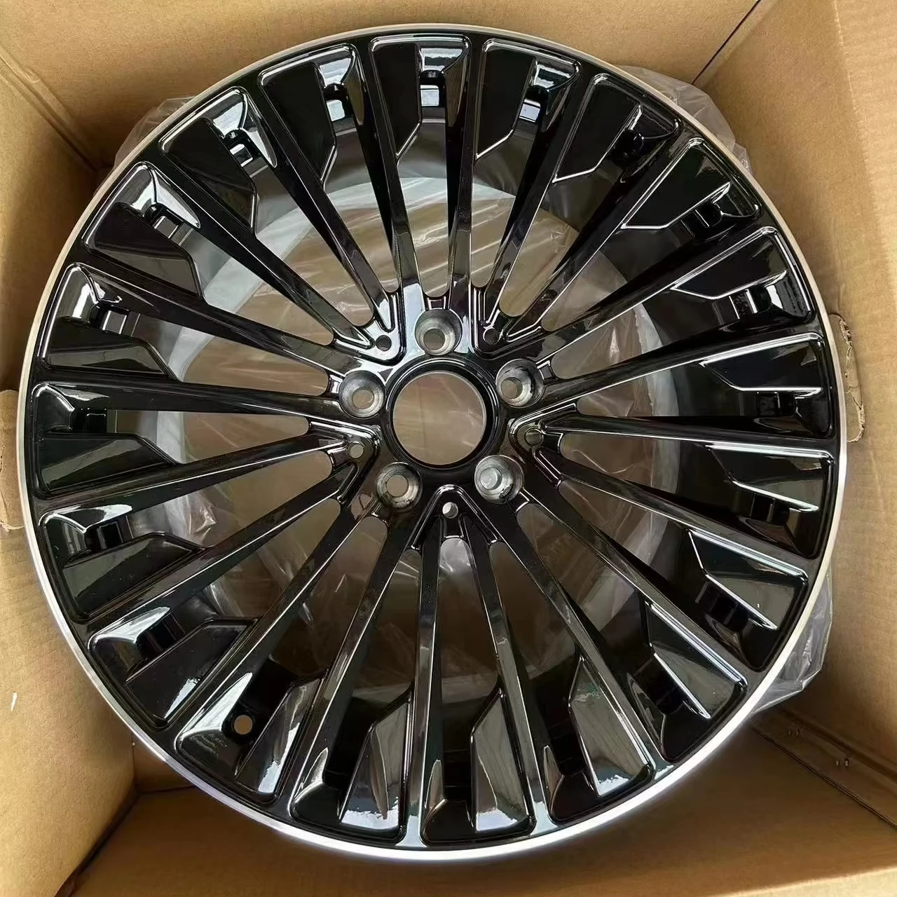 Factory Direct Sales Customized Drawings 16 17 18 19 20 21 22 Inch Gloss Black Machine Face Forged Wheel Hub