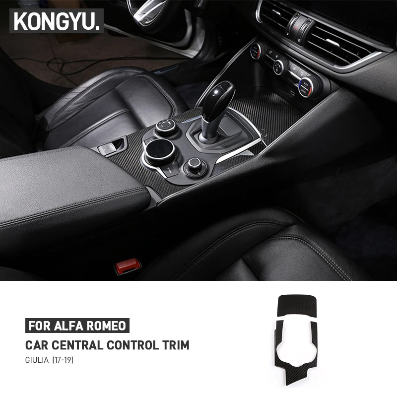 

For Alfa Romeo Giulia 2017-2019 Real Carbon Fiber Car Center Console Gear Shift Panel Cover Trim Sticker Decoration Accessories