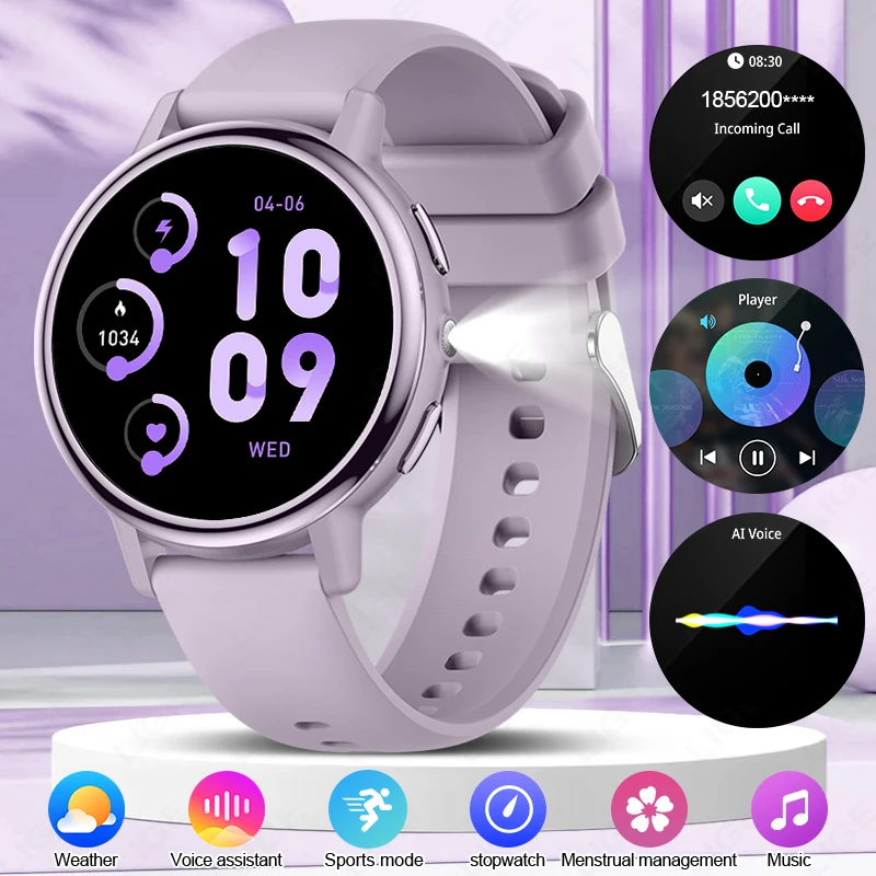 

1.26inch HD Smart Watch Women Menstrual Period Calendar Heart Rate Monitor Waterproof 100+Sport Modes Fitness Tracker Smartwatch