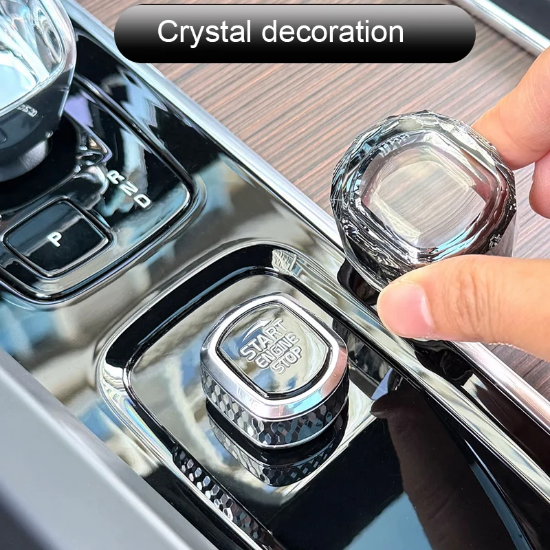 One-button Start Crystal Knob Cover For Volvo XC60/S90/XC90/S60/V60/V90 Car Interior Starter Button Cover Auto Accessories