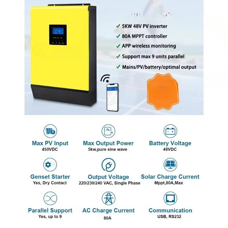 Sunboost Cost-effective 5KW 10KW 48V 220V 50/60Hz Pure Sine Wave off Grid 20kw Hybrid Solar Inverter