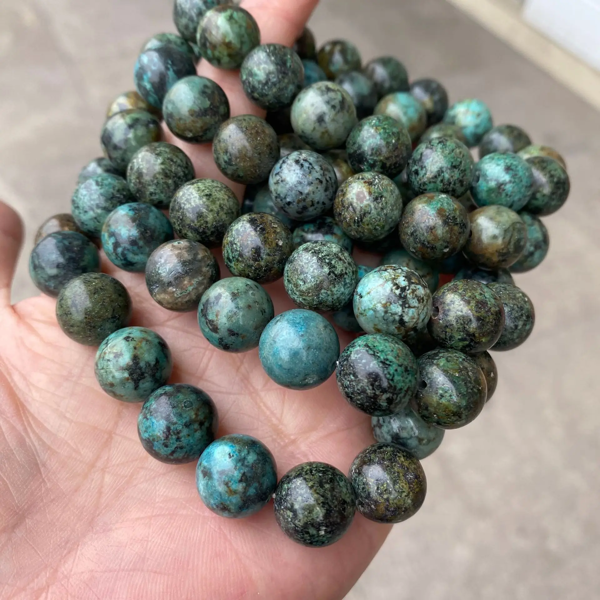 Wholesale Natural Stone African Turquoises Beads Bracelet Women Men Healing Energy Yoga Meditation Strand Bangles