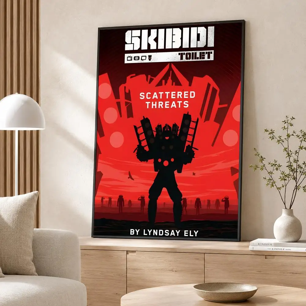 Web Animation Skibidi Toilet Poster Poster Wall Sticker Waterproof Self Adhesive HD Art  Bedroom Bar Decor