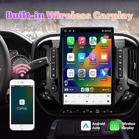14.4 Inch Lcd Panel with Android Car Radio for Silverado GMC Sierra 2014-2019  Auto Stereo Touch Screen GPS Navigation