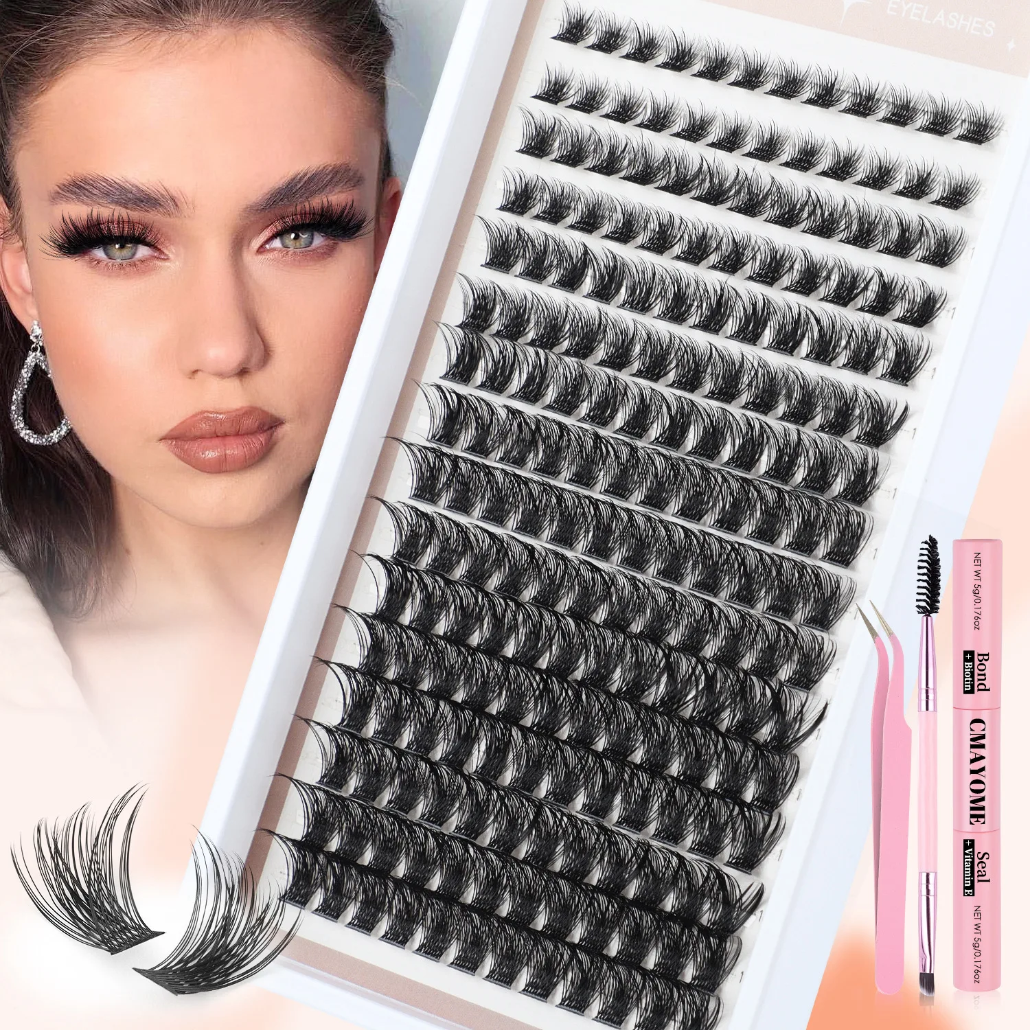 DIY Segmented Single Tuft of False Eyelashes 8-18mm Eyelashes DD Curl Dense Curl