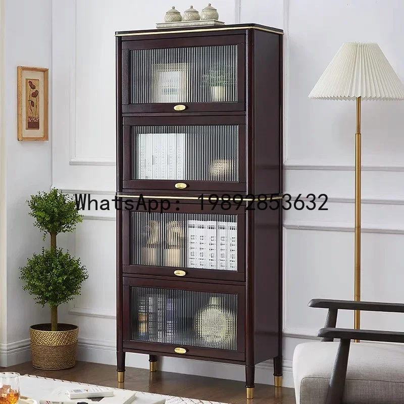 

Dust-Proof Children's Bookcase Living Room Floor Bookshelf and Storage Shelf Home Bookcase Storage Locker with Glass Door