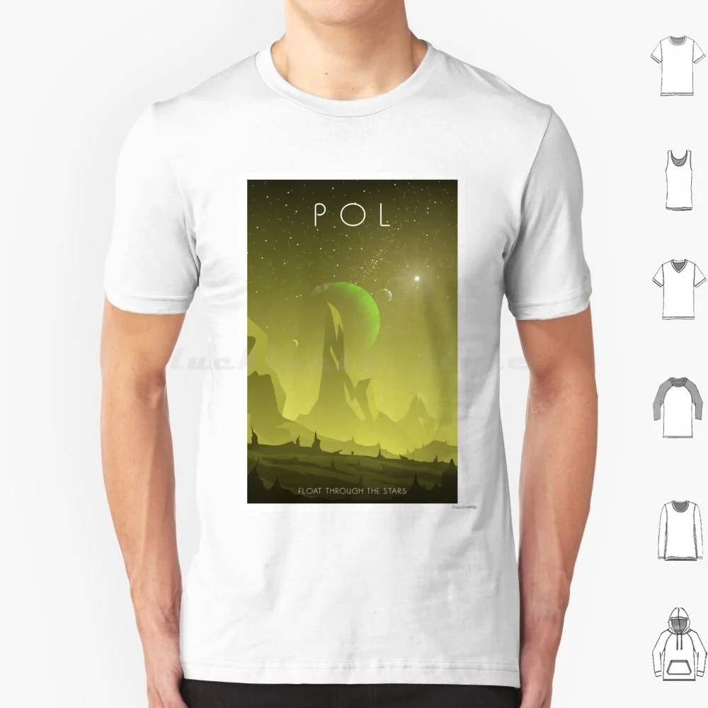 Camiseta Program Poster-Pol 6xl de algodón, camiseta genial del programa espacial, estilo vintage, Kerbal, viajes, exploración, planeta, sol, puesta de sol, cielo, ciencia
