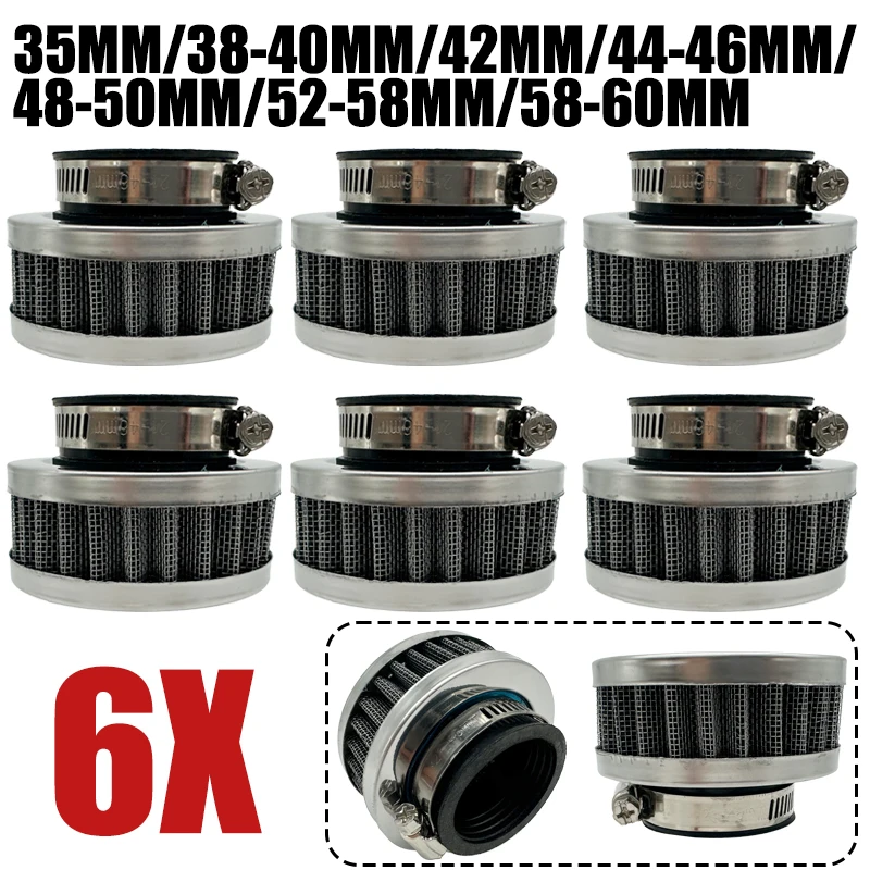 6X Universal Air Filter 35mm-60mm High Flow Sports Intake ATV Pit Dirt Bike Motorcycle Replacement For Honda Kawasaki Yamaha