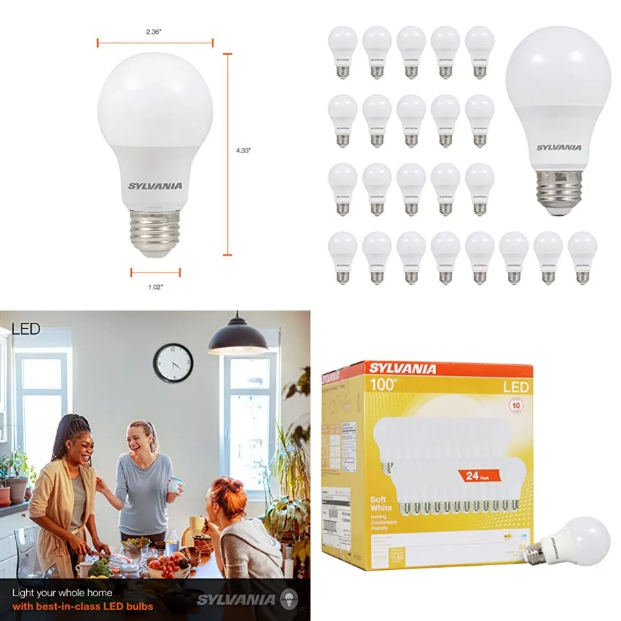 Sylvania LED Light Bulb, Equivalent A19, Efficient 14W, Medium Base, Frosted Finish, 1500 Lumen, - 99