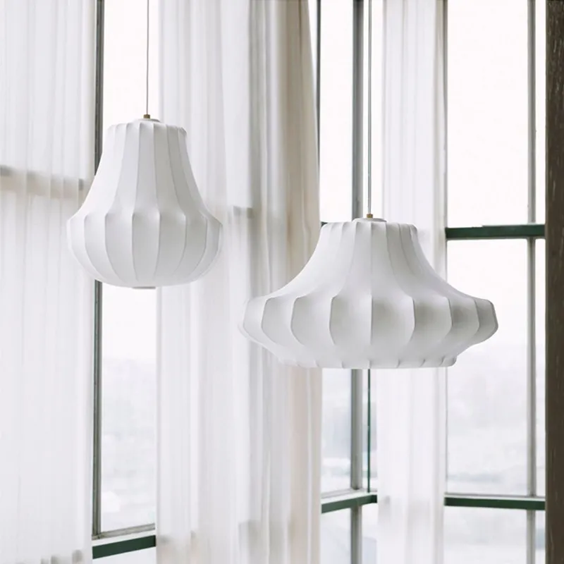 

Nordic Designer Wabi Sabi E27 Silk Led Pendant Lights Living Room Bedroom Study Hotel Restaurant Home Decoration Hanging Lamps