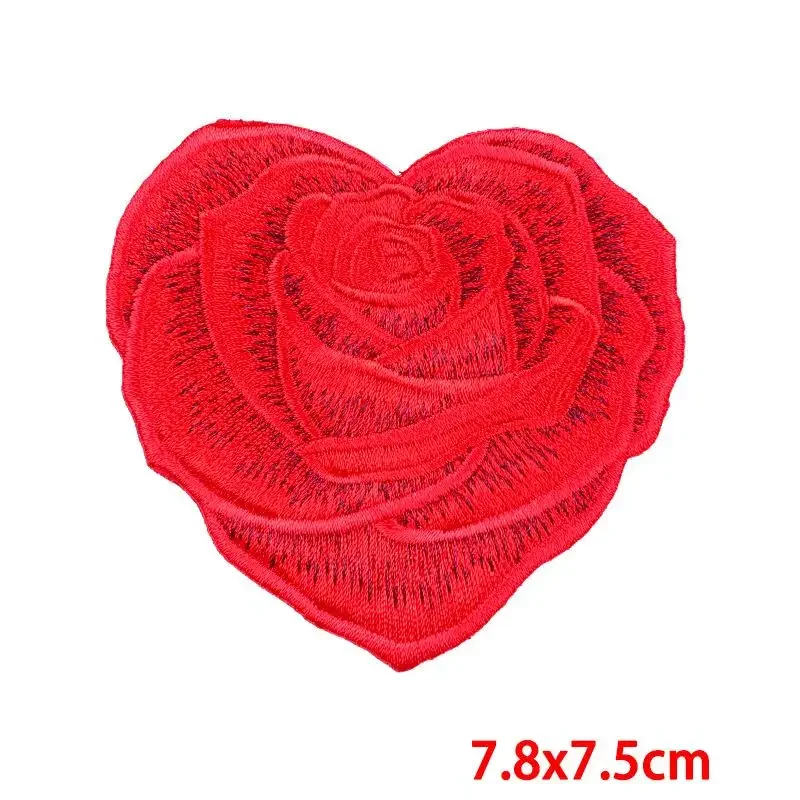 Patch brodé thermocollant pour vêtements, autocollants d'amour de poche, tissu, couture, thermoadhésif, applique thermocollante, thermocollant