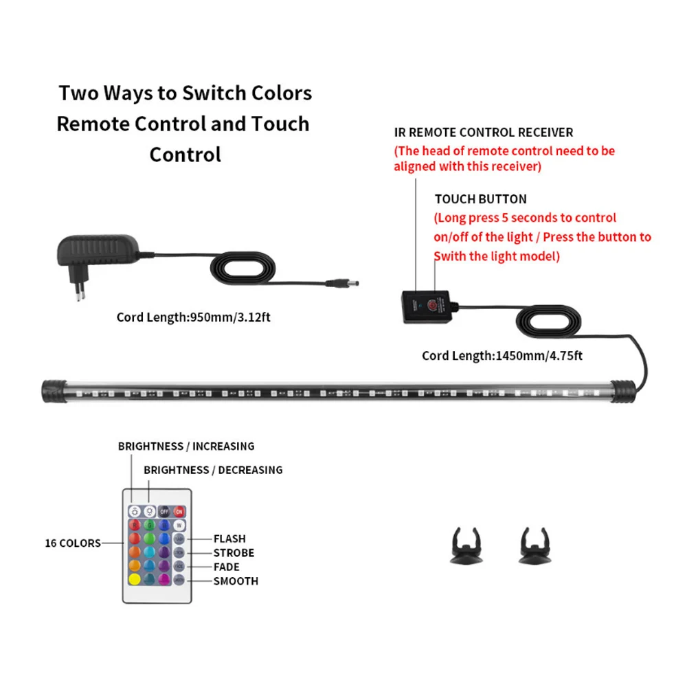Lampe LED Submersible RGB avec télécommande, éclairage submergé pour Aquarium, éclairage submergé pour la plongée