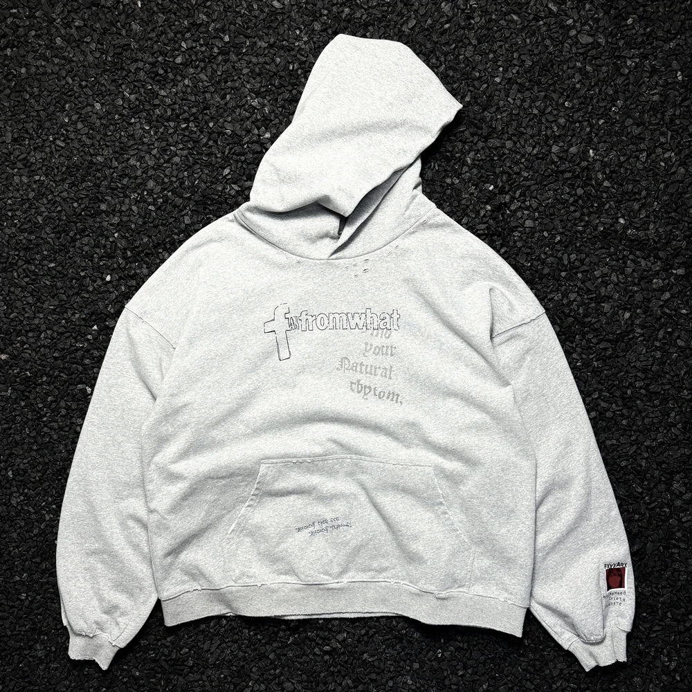 

Yao Fashion Vintgae Oversize Graphics Pullover Hooded Men Clothing Loose High Street HipHop CleanFit Style Hoodies For Men