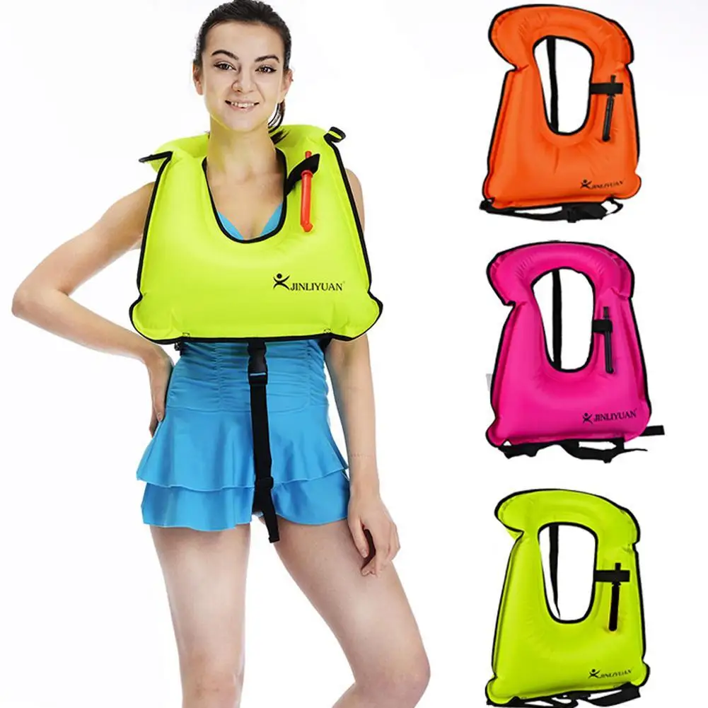 

Portable Snorkeling Vest Life Jacket Inflatable Swim Vest Swimming Jackets for Men Women Gear Outdoor Water Sports Safety