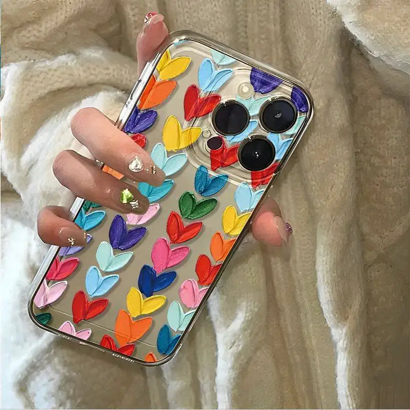 Oil Painting Love Heart Case for Xiaomi Redmi Note 13 Pro 5G 12 4G 11 10 8 9 12 13 Pro Plus 12S 11S 10S 9S 13C 12C 12 Back Cover