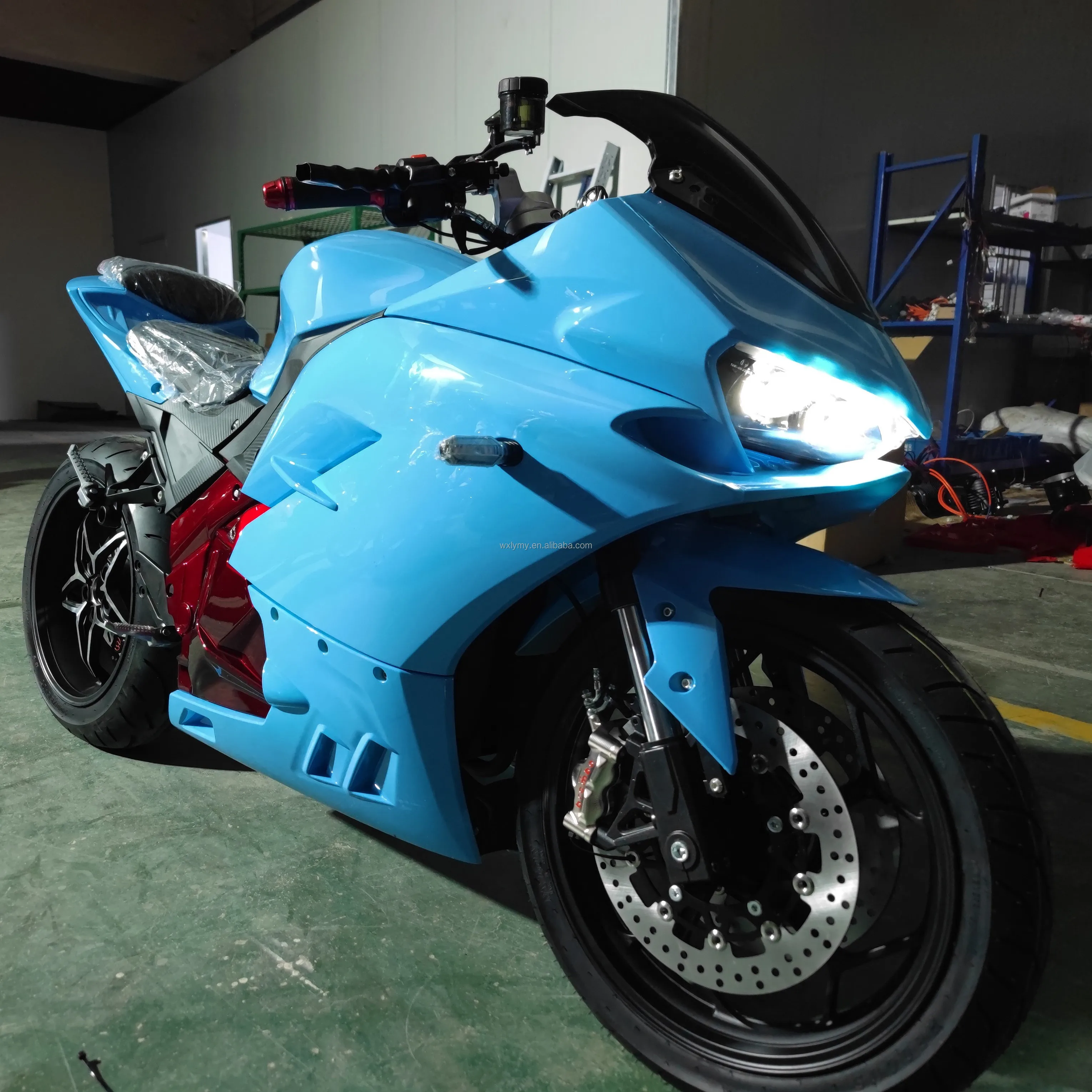 SXLL Delivery to Russia Racing Electric Motorcycle Tyre 200mm 96v 150Ah 10000w 200km/h Water Cooling Lithium Battery Controller