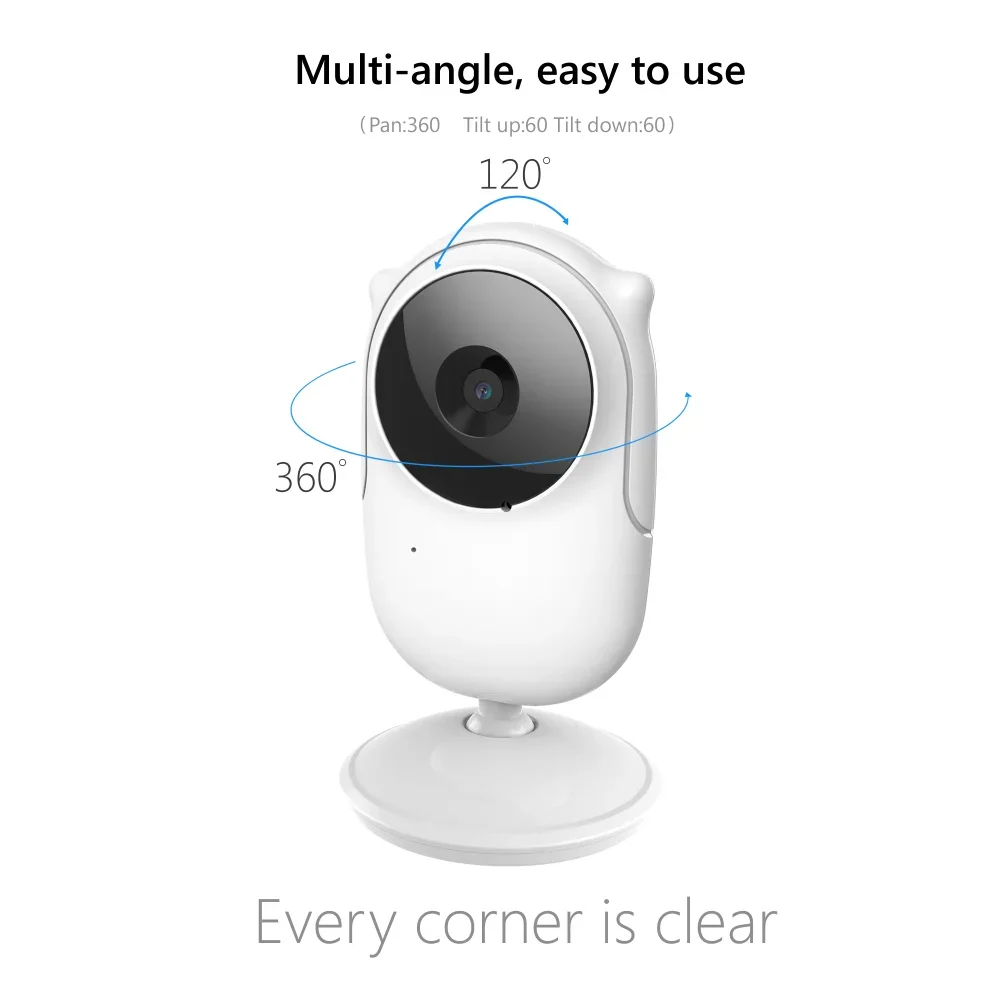 Babystar 2.4 Inch Video Baby Monitor High Resolution Baby Nanny Security Camera Night Vision Temperature Monitoring Babyphone