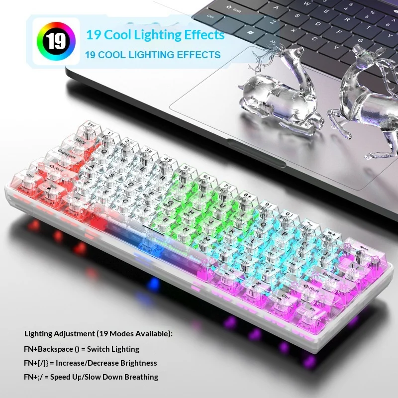 Bestseller WiredMechanical Keyboard Transparent Hot Swappable Customizable Rgbbacklit Mini For Office Gaming Esports Enthusiasts