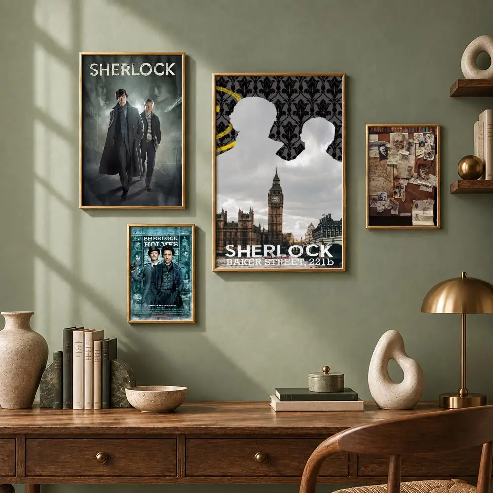 Classic Character S-Sherlock HolmesS Poster HD Self-Adhesive No Residue After Removal Ideal for All Kinds of Wall Decor