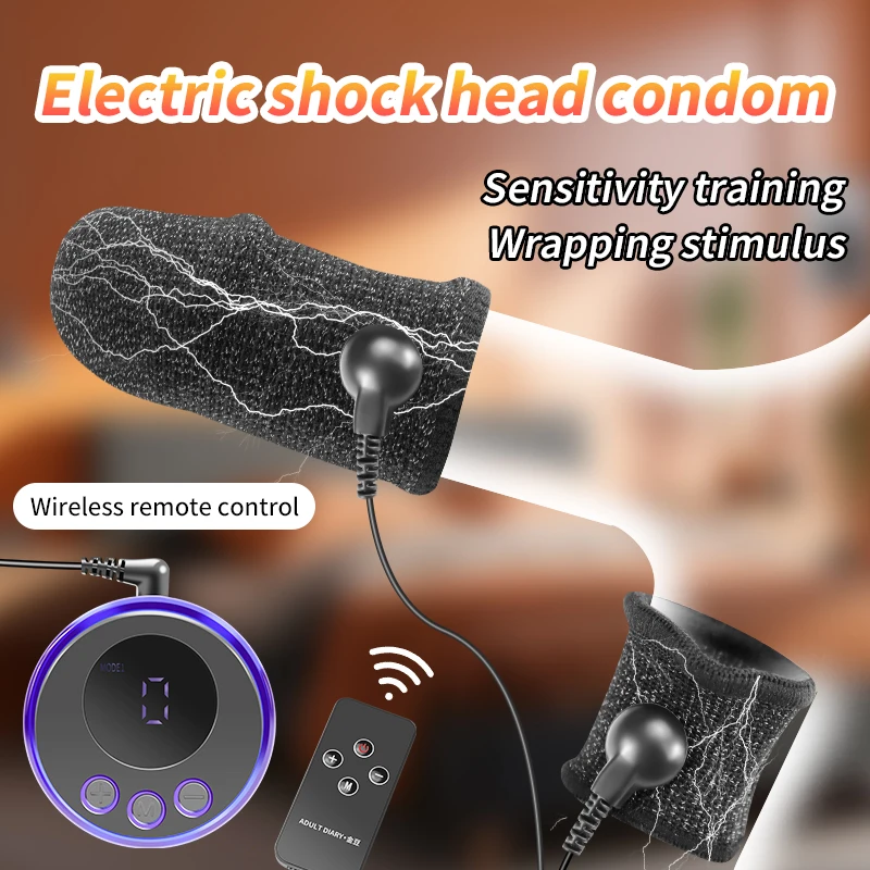 Electric Shock Conductive Penis Sleeve Electrical Stimulation Cock Rings Sex Toys Penis Massage секс игрушки для мужчин