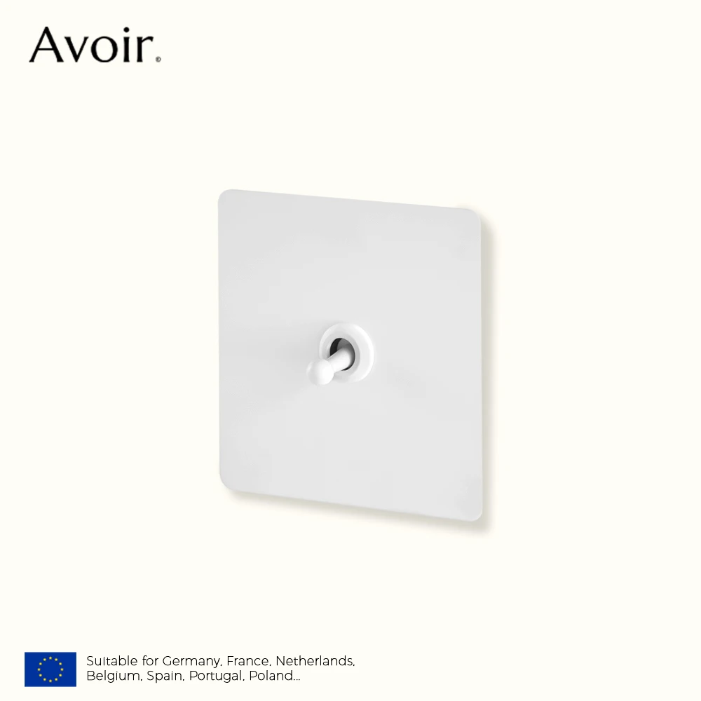Avoir Matte White Toggle Switch With Plates Sockets And Switches 220 Wall Switch 4 Gang For Home EU FR Sockets With USB Type C