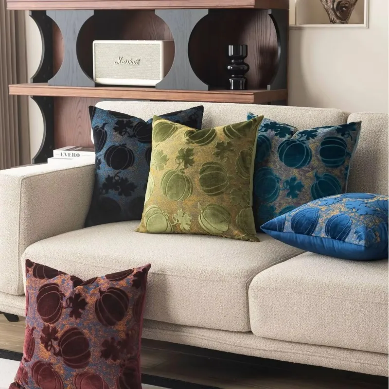 1pc Decorative Thick Flocked Velvet Pillowcase Sofa Cushion Cover for Living Room Bedroom Home Decoration