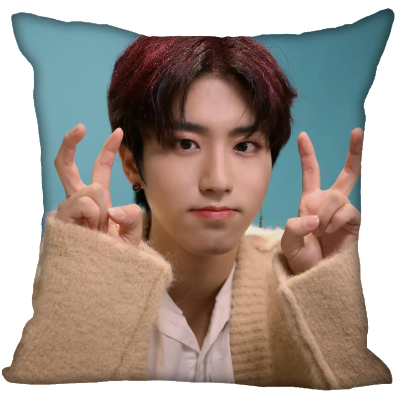 New Han Jisung KPOP Pillow Cover Bedroom Home Office Decorative Pillowcase Square Zipper Pillow Cases 45X45CM Satin Soft No Fade