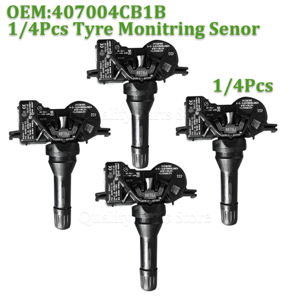 1/4 Uds para Alpine A110 Nissan NV200 x-trail T32 Renault Espace V Megane TPMS 433MHZ Sensor de presión de neumáticos 40700-4CB0A 40700-4CB0B
