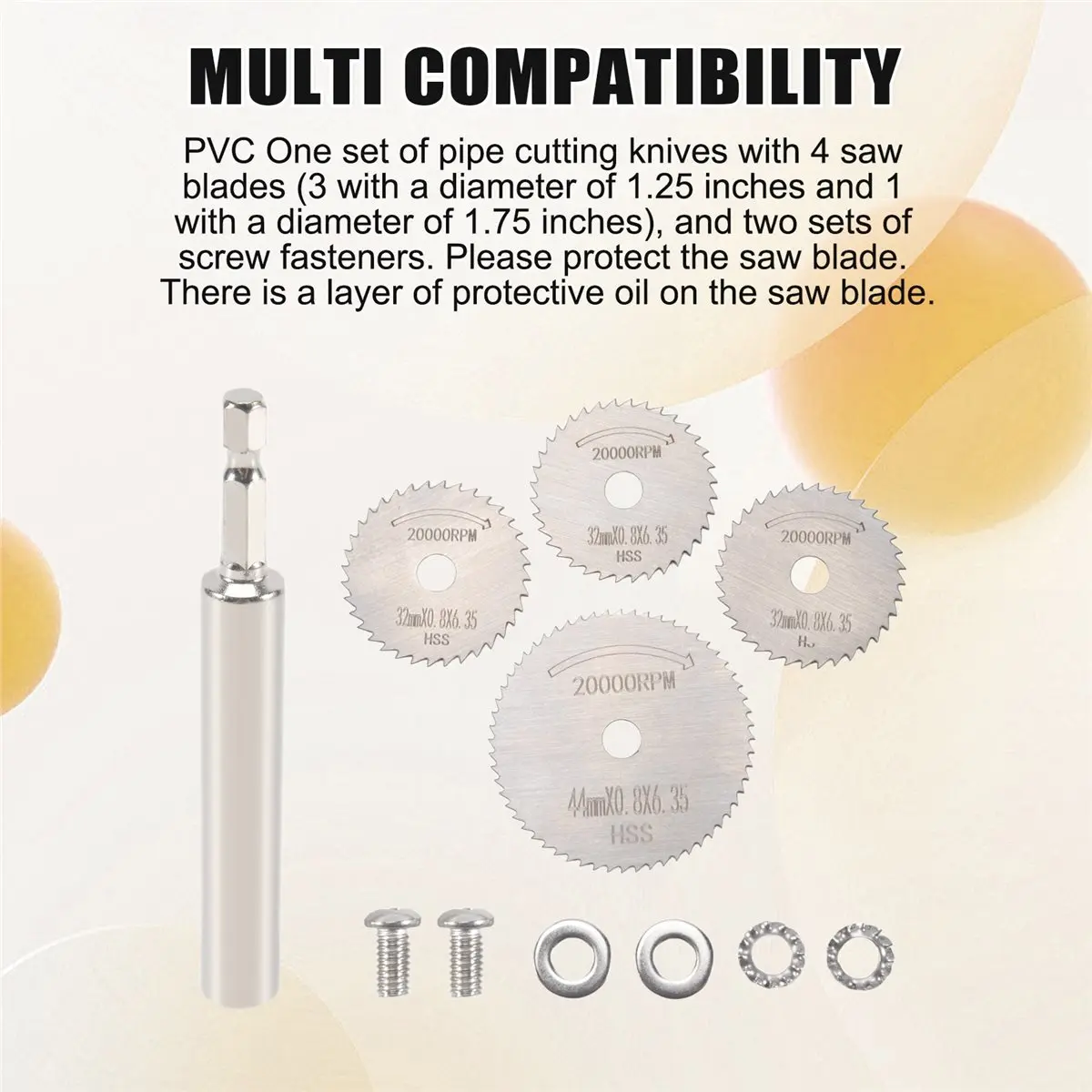 #39N 1/4 Inch Hex PVC Plumbing Internal Pipe Cutter Set (32mm x3, 44mm x1),pvc pipe saw,(Silver)
