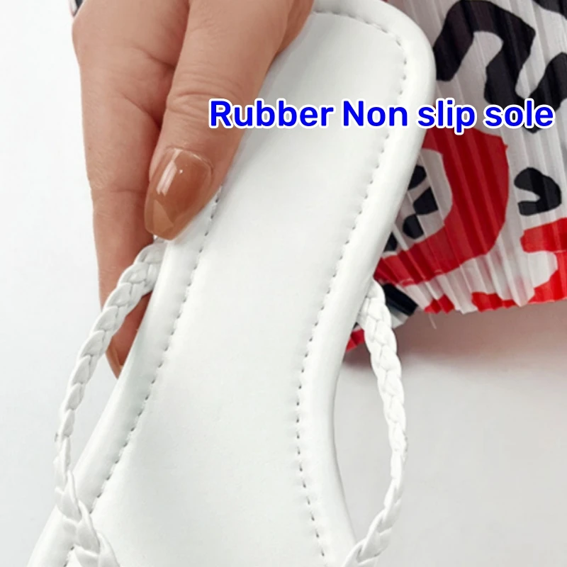 Elegant And Fashion Women Shoes Green Breathable Flat Flip Flop Shoes Hemp Rope Woven Shoelaces Female Summer Shoes For Women