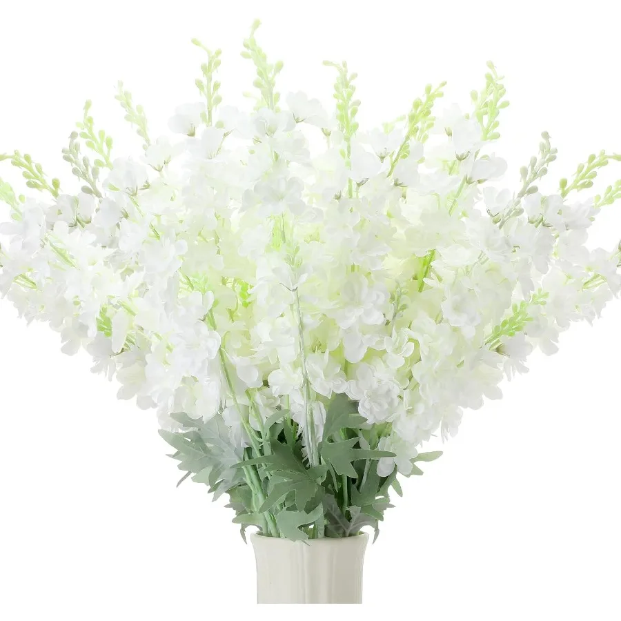 50 peças flor artificial delphinium 35.4 ''longo larkspur haste falsa flores de seda falsa em massa para vasos altos arranjos florais hom