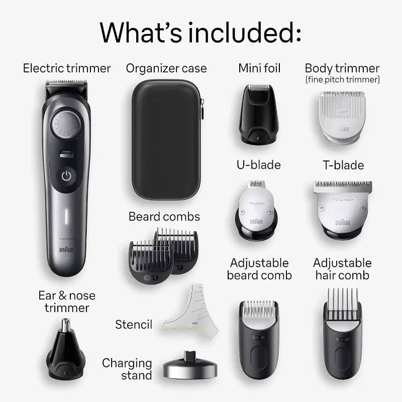 Braun All-in-One Style Kit Series 9 9440, Shaving Kit with 13-in-1 Trimmer for Beard, Body, Manscaping, Hair Clippers & More